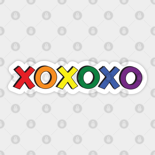 Hugs and Kisses - XOXO - Rainbow Pride Valentines Sticker by LaLunaWinters